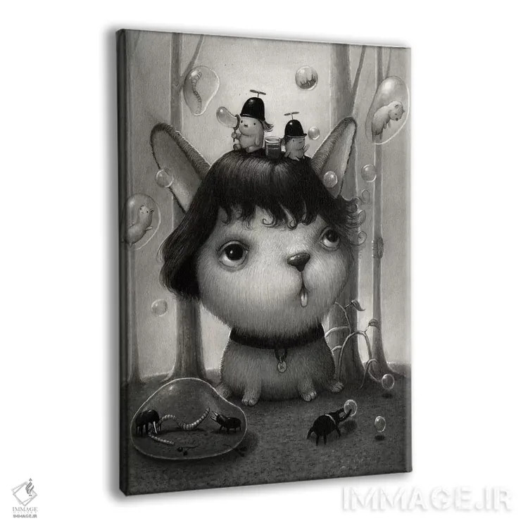 تابلو دکوراتیو پسران حبابی اثر کریستین آدام - نمای پرسپکتیو محصول