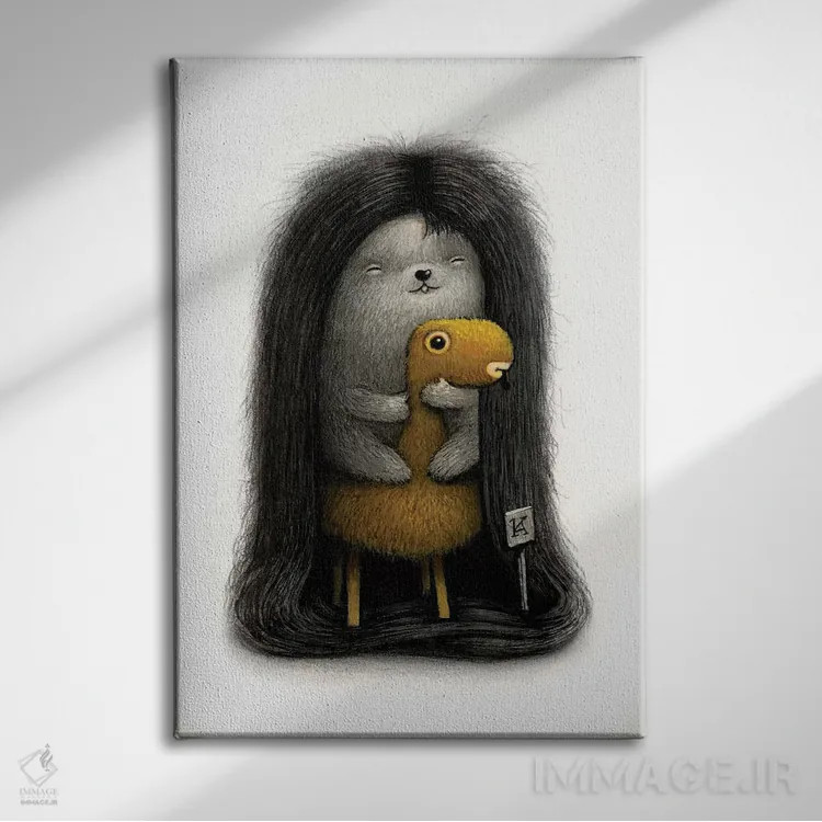 تابلو دکوراتیو خردل اثر کریستین آدام - نمای روبهرو روی دیوار