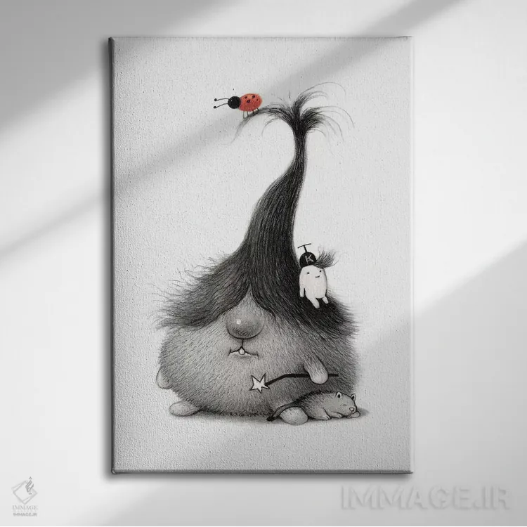 تابلو دکوراتیو جادوگر اثر کریستین آدام - نمای روبهرو روی دیوار