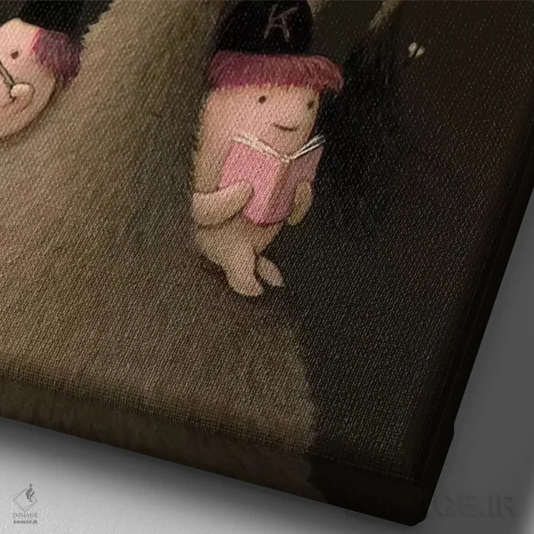 تابلو دکوراتیو میچیکو اثر کریستین آدام - نمای نزدیک بافت بوم