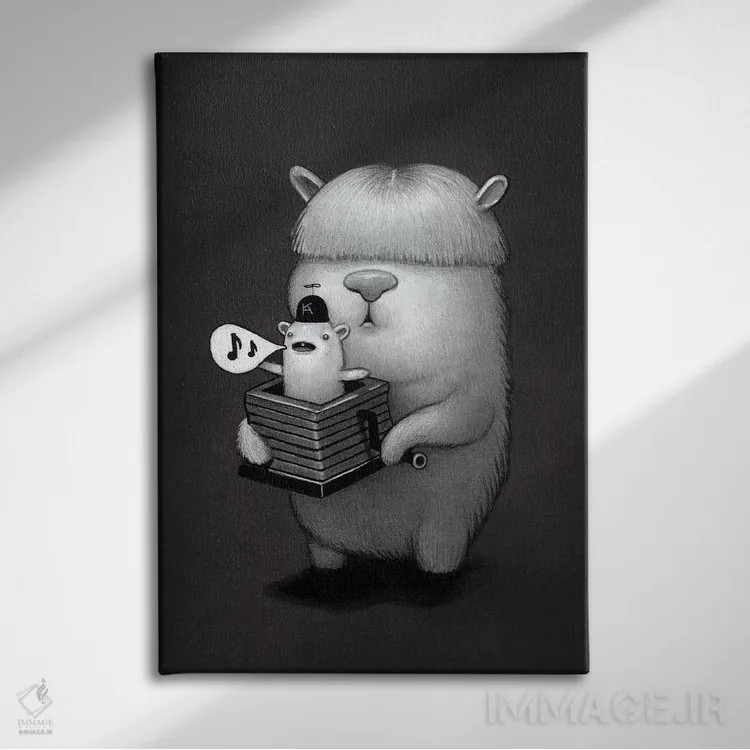 تابلو دکوراتیو جعبه موسیقی اثر کریستین آدام - نمای روبهرو روی دیوار