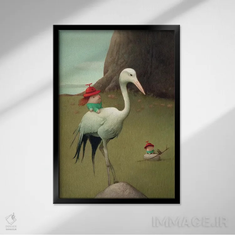 تابلو دکوراتیو میکو اثر کریستین آدام - نمای قابدار مشکی