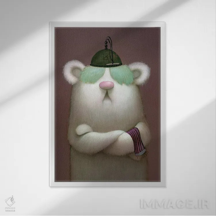 تابلو دکوراتیو دلقک رودئو اثر کریستین آدام - نمای قابدار سفید