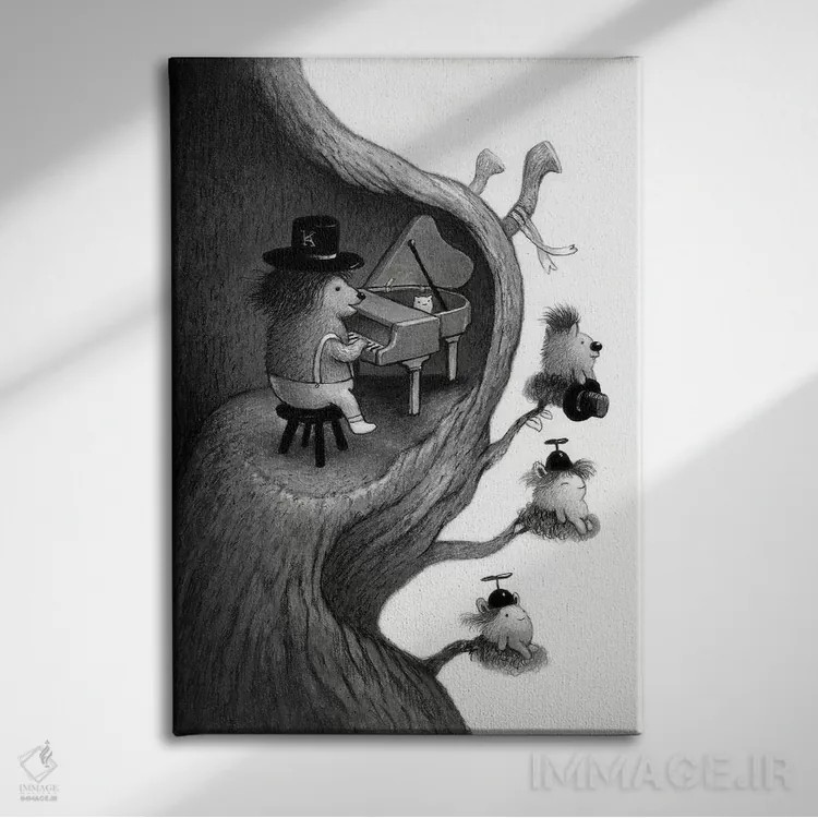 تابلو دکوراتیو ملودی صبحگاهی اثر کریستین آدام - نمای روبهرو روی دیوار