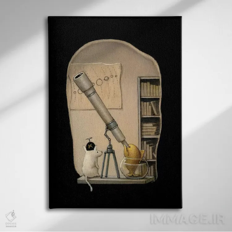 تابلو دکوراتیو ستاره شناس جوان اثر کریستین آدام - نمای روبهرو روی دیوار