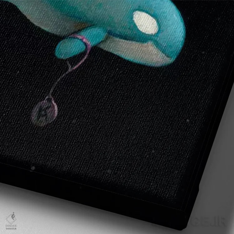 تابلو دکوراتیو نهنگ فضایی اثر کریستین آدام - نمای نزدیک بافت بوم