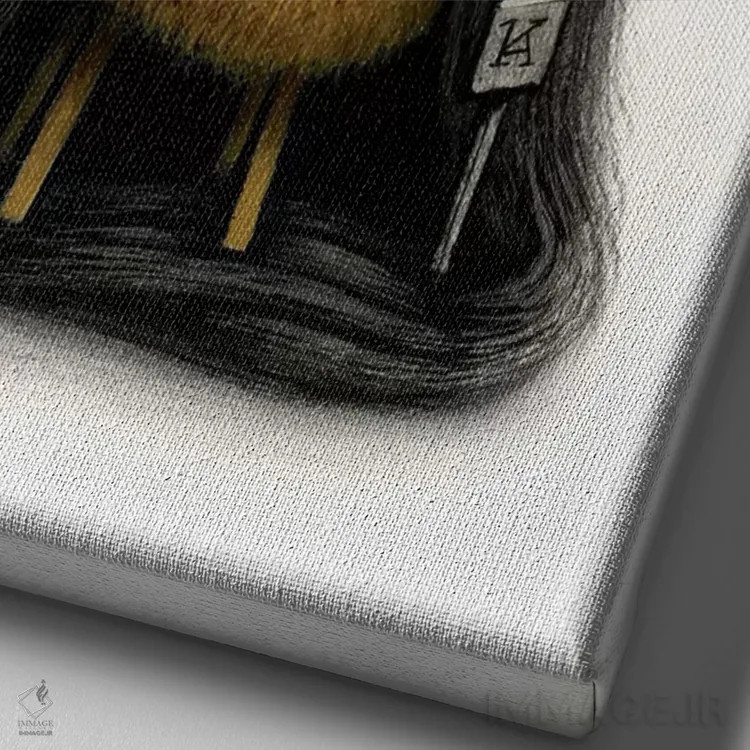 تابلو دکوراتیو خردل اثر کریستین آدام - نمای نزدیک بافت بوم