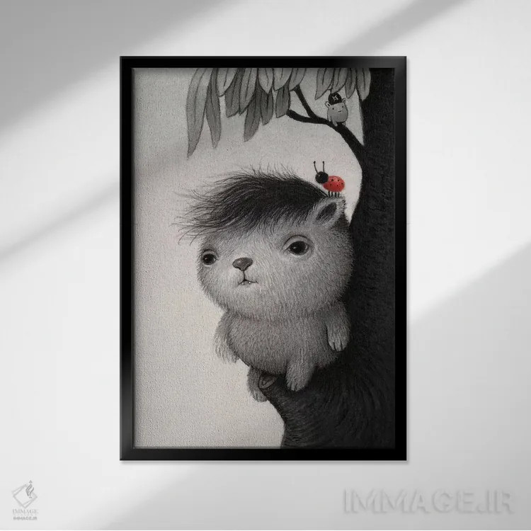 تابلو دکوراتیو نائوزومی اثر کریستین آدام - نمای قابدار مشکی