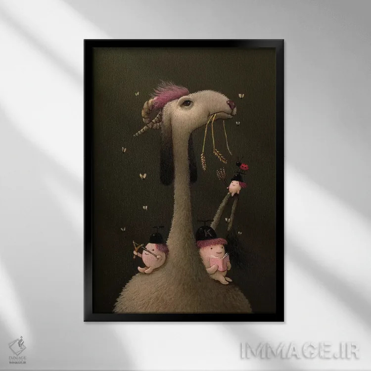 تابلو دکوراتیو میچیکو اثر کریستین آدام - نمای قابدار مشکی