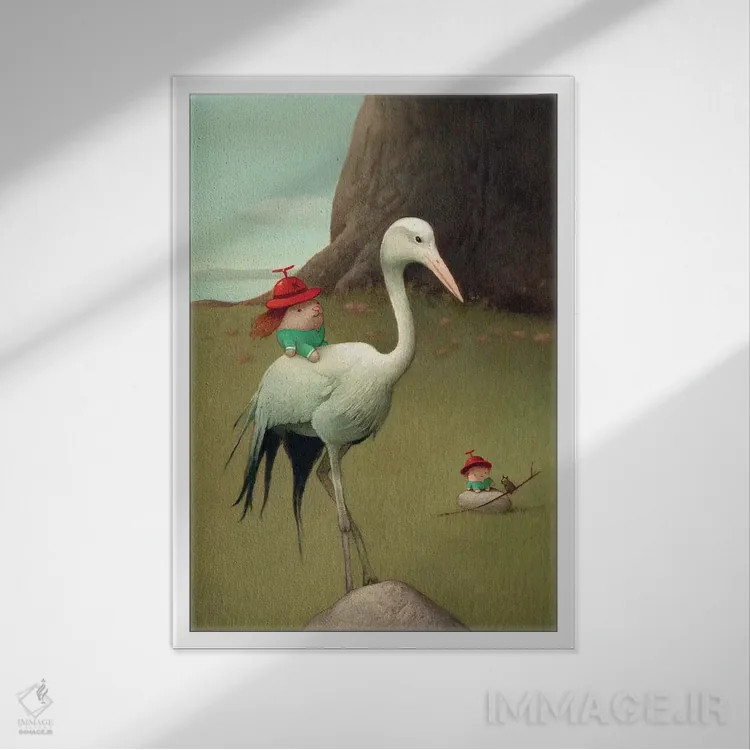 تابلو دکوراتیو میکو اثر کریستین آدام - نمای قابدار سفید