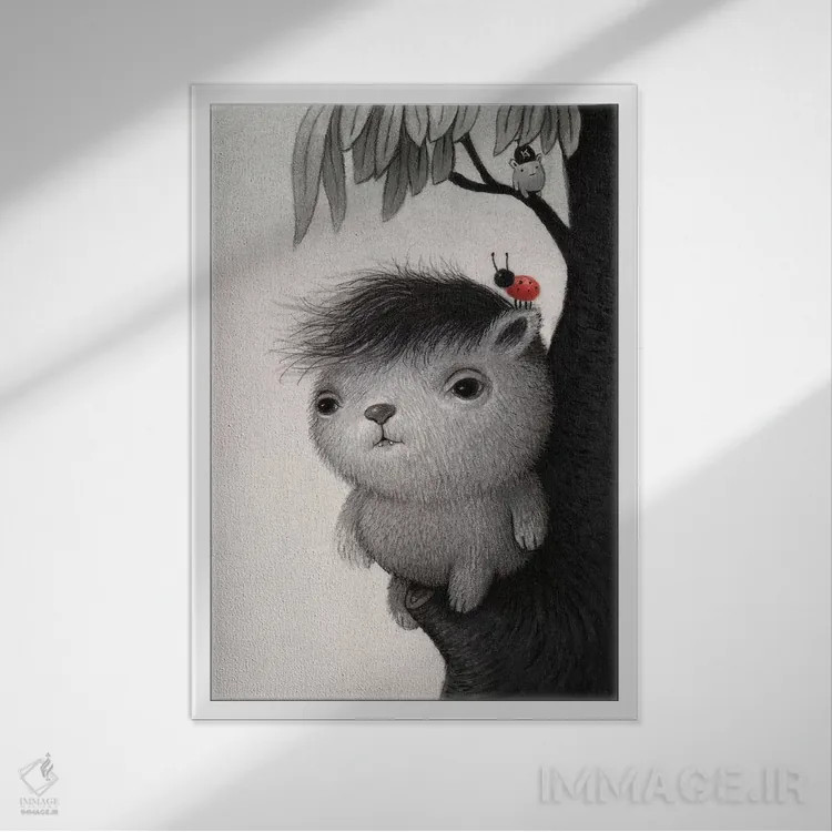 تابلو دکوراتیو نائوزومی اثر کریستین آدام - نمای قابدار سفید