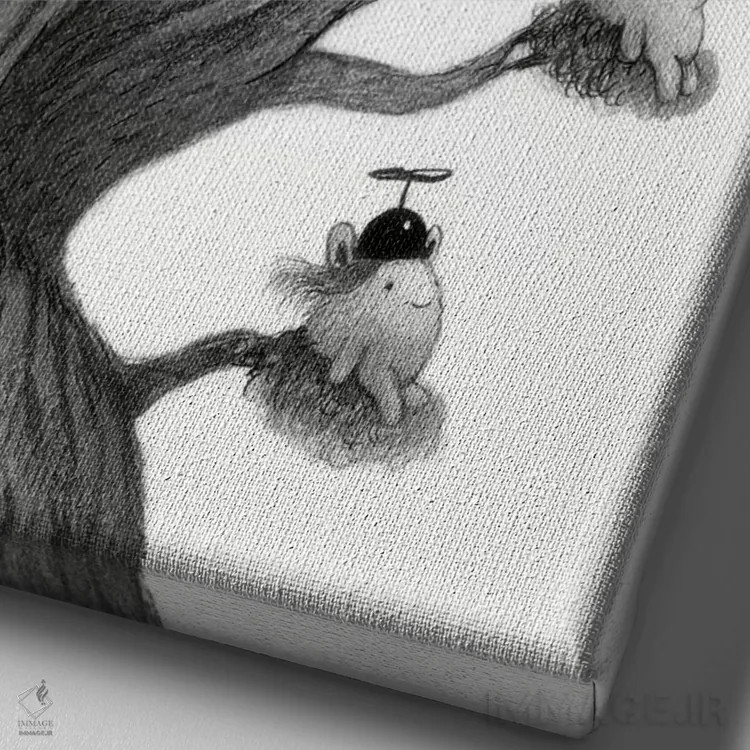 تابلو دکوراتیو ملودی صبحگاهی اثر کریستین آدام - نمای نزدیک بافت بوم