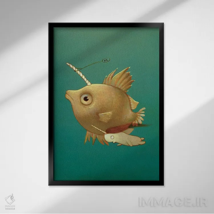 تابلو دکوراتیو ریف هوپر اقیانوس اطلس با خار اثر کریستین آدام - نمای قابدار مشکی