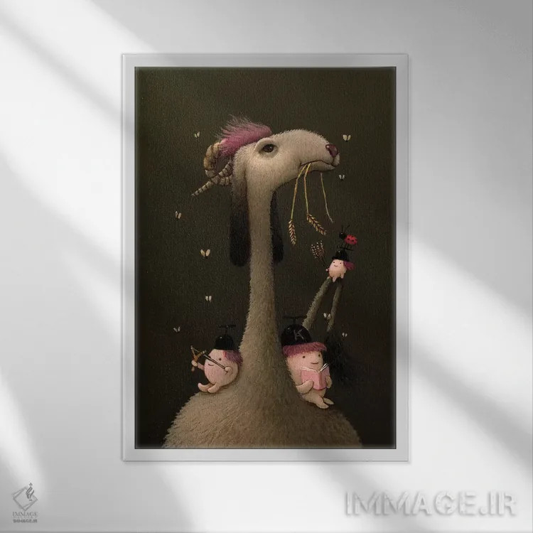 تابلو دکوراتیو میچیکو اثر کریستین آدام - نمای قابدار سفید