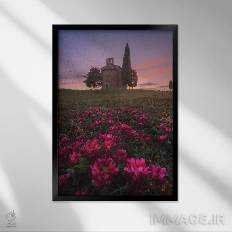 تابلو دکوراتیو بهار در توسکانی XIII اثر دنیل کردان - نمای قابدار مشکی