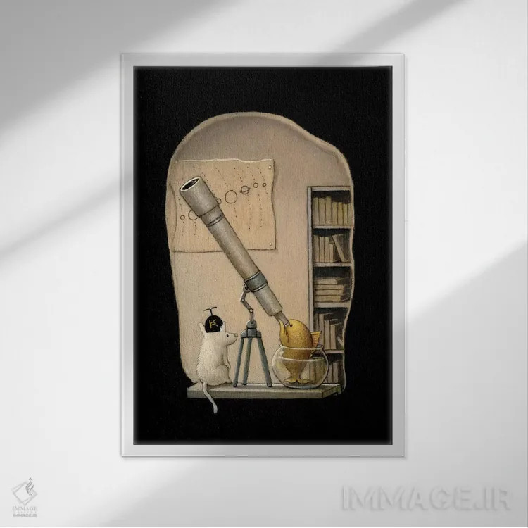 تابلو دکوراتیو ستاره شناس جوان اثر کریستین آدام - نمای قابدار سفید