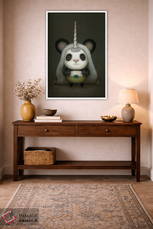 تابلو دکوراتیو پاندای شاخدار کوچک اثر کریستین آدام - D2W
