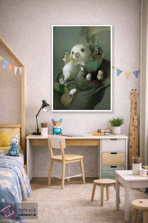 تابلو دکوراتیو بیدار کردن چارلی ها اثر کریستین آدام - D1W