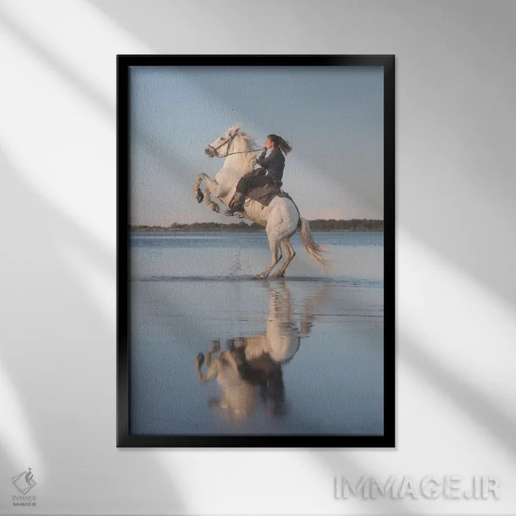 تابلو دکوراتیو فرشتگان سفید کامارگ IV اثر دنیل کردان - نمای قابدار مشکی