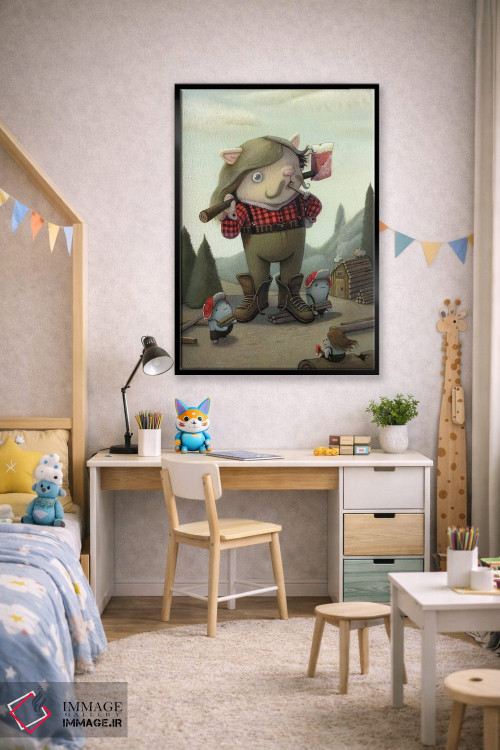 تابلو دکوراتیو هیزم شکن اثر کریستین آدام - D2B