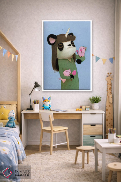 تابلو دکوراتیو خوک های لیس زننده اثر کریستین آدام - D2W