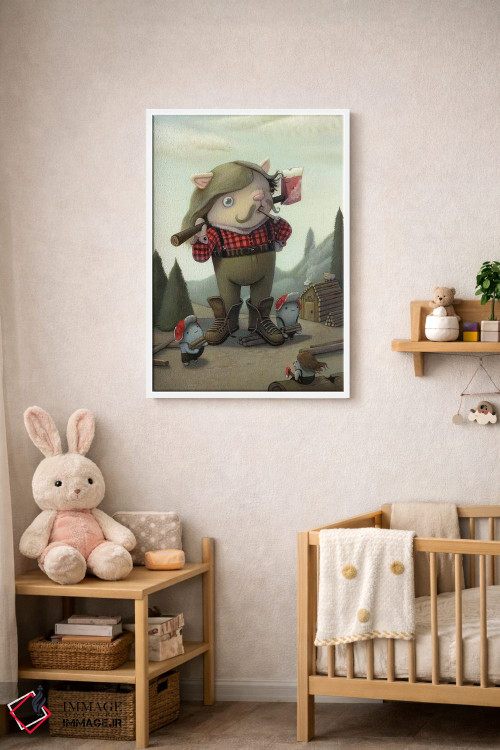 تابلو دکوراتیو هیزم شکن اثر کریستین آدام - D3W