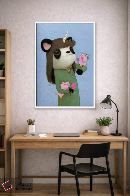 تابلو دکوراتیو خوک های لیس زننده اثر کریستین آدام - D3W