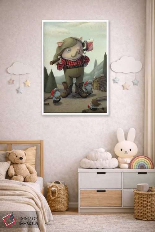 تابلو دکوراتیو هیزم شکن اثر کریستین آدام - D4W