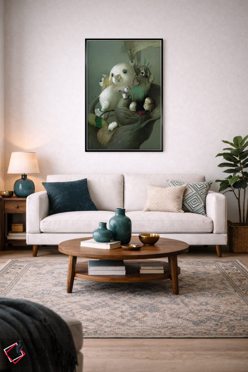 تابلو دکوراتیو بیدار کردن چارلی ها اثر کریستین آدام - D5B