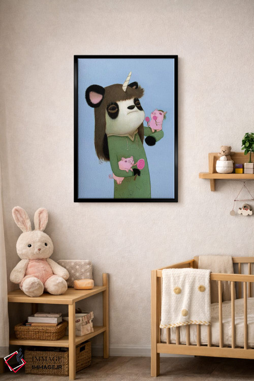تابلو دکوراتیو خوک های لیس زننده اثر کریستین آدام - D5B