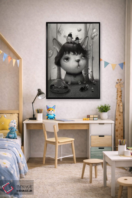 تابلو دکوراتیو پسران حبابی اثر کریستین آدام - D2B