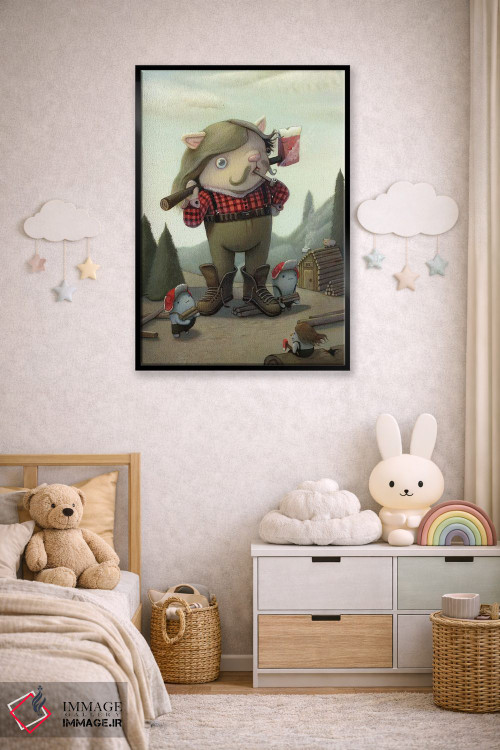 تابلو دکوراتیو هیزم شکن اثر کریستین آدام - D5B