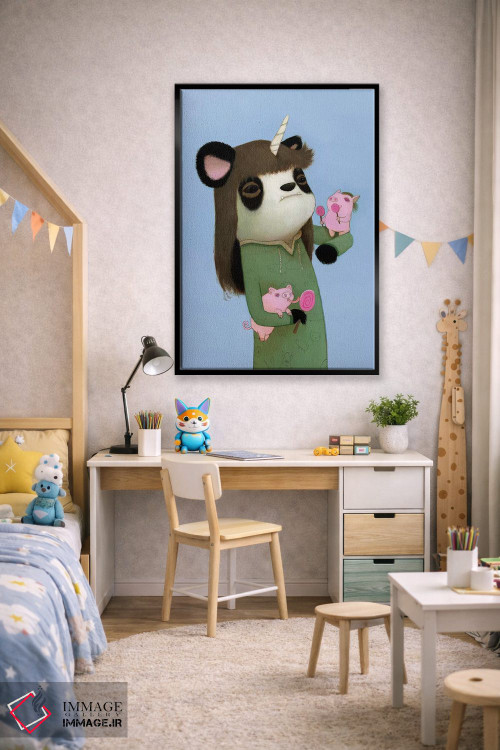 تابلو دکوراتیو خوک های لیس زننده اثر کریستین آدام - D4B