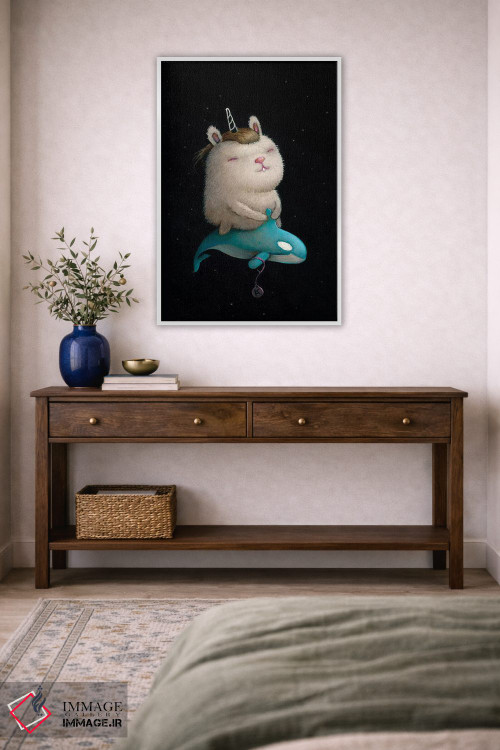 تابلو دکوراتیو نهنگ فضایی اثر کریستین آدام - D2W