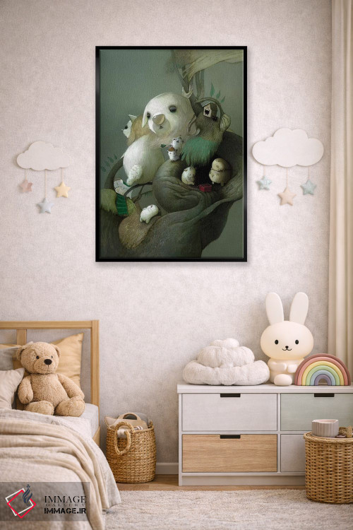 تابلو دکوراتیو بیدار کردن چارلی ها اثر کریستین آدام - D6B