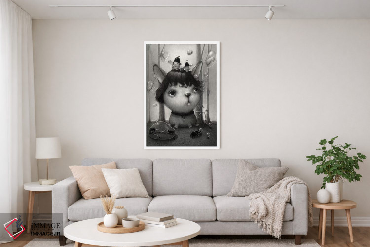 تابلو دکوراتیو پسران حبابی اثر کریستین آدام - D4W