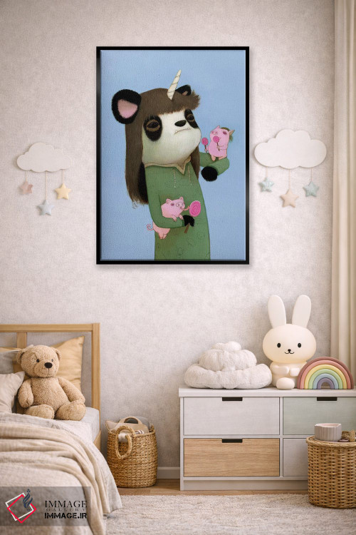 تابلو دکوراتیو خوک های لیس زننده اثر کریستین آدام - D6B