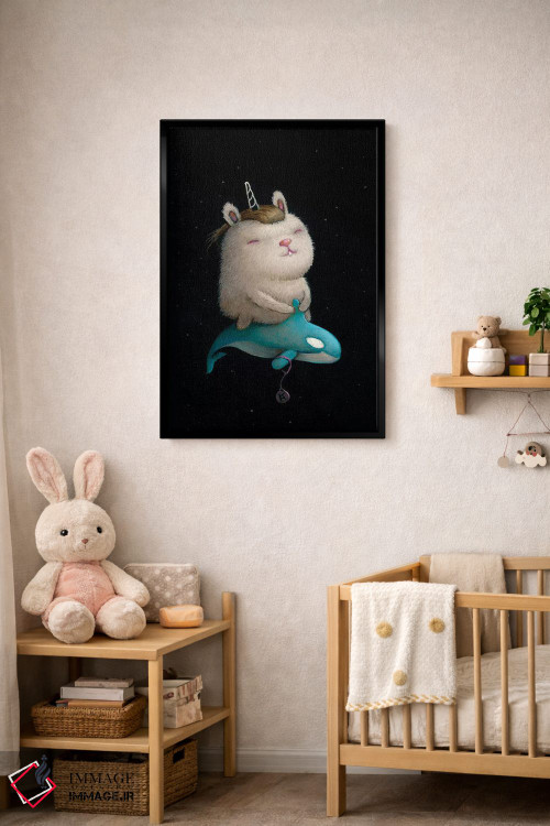 تابلو دکوراتیو نهنگ فضایی اثر کریستین آدام - D4B