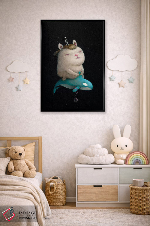 تابلو دکوراتیو نهنگ فضایی اثر کریستین آدام - D6B