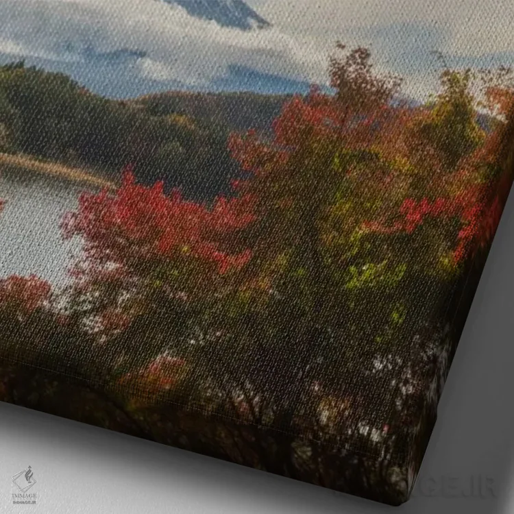 تابلو دکوراتیو پاییز در ژاپن XXIV اثر دنیل کردان - نمای نزدیک بافت بوم