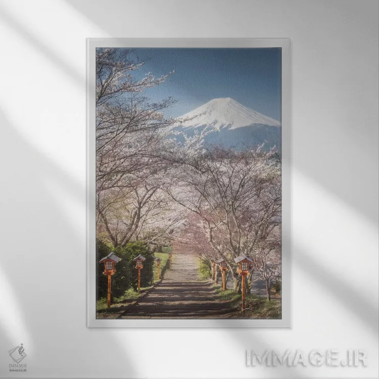 تابلو دکوراتیو بهار در ژاپن اول اثر دنیل کردان - نمای قابدار سفید