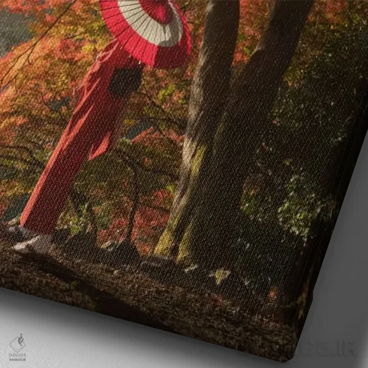 تابلو دکوراتیو پاییز در ژاپن ششم اثر دنیل کردان - نمای نزدیک بافت بوم