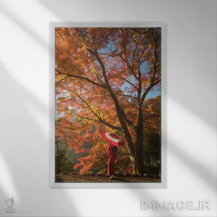 تابلو دکوراتیو پاییز در ژاپن ششم اثر دنیل کردان - نمای قابدار سفید