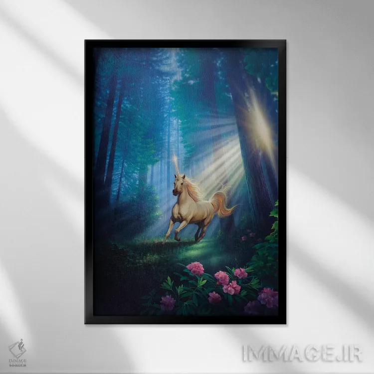 تابلو دکوراتیو جنگل رازآلود اثر کرک راینرت - نمای قابدار مشکی