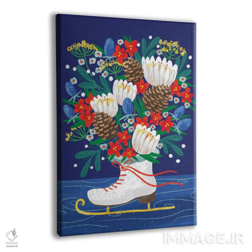 تابلو دکوراتیو دسته گل کریسمس اثر کریستینا هولت کرانتز - نمای پرسپکتیو محصول