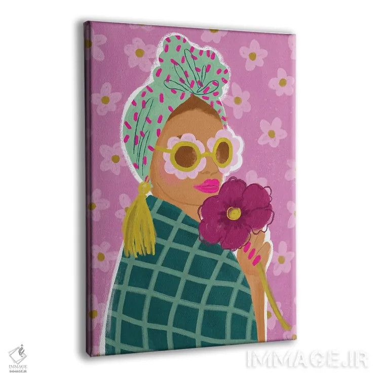 تابلو دکوراتیو دختر هلویی اثر کریستینا هولت کرانتز - نمای پرسپکتیو محصول