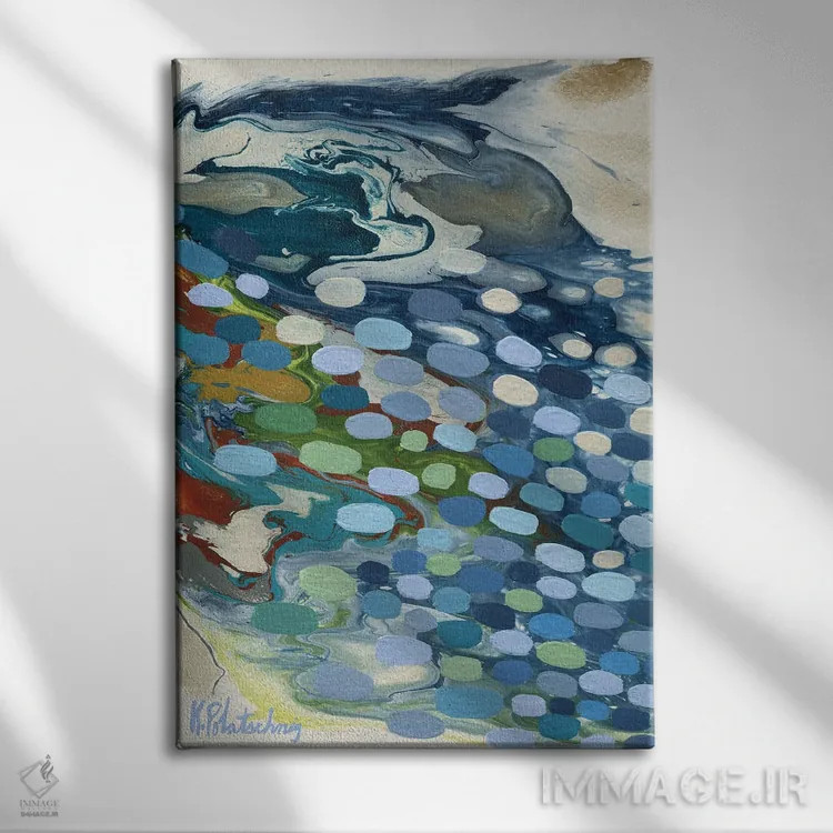 تابلو انتزاعی جزر کم اثر کریستن لی - نمای روبهرو روی دیوار