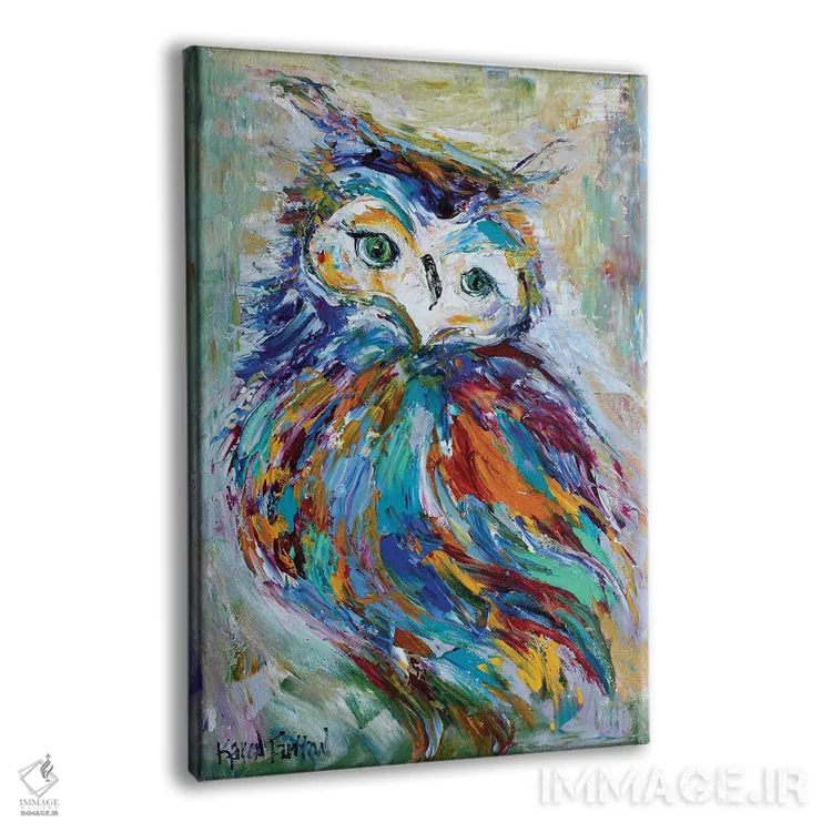 تابلو دکوراتیو جغد خیال انگیز اثر کارن تارلتون - نمای پرسپکتیو محصول