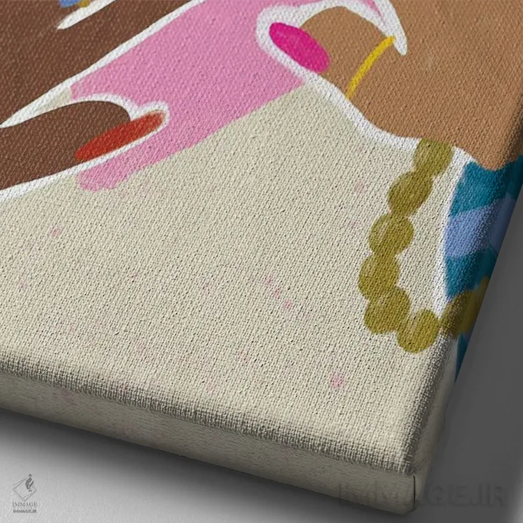 تابلو دکوراتیو شادی دوستی اثر کریستینا هولت کرانتز - نمای نزدیک بافت بوم