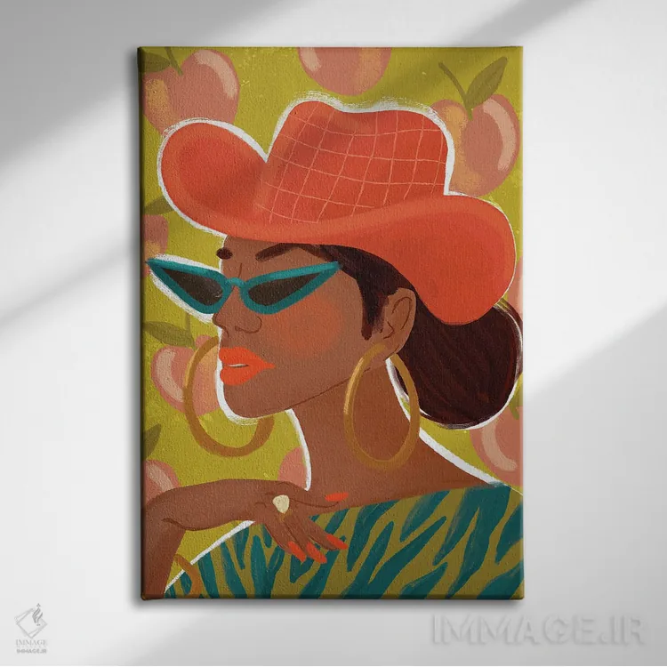 تابلو دکوراتیو دختر گل مروارید اثر کریستینا هولت کرانتز - نمای روبهرو روی دیوار